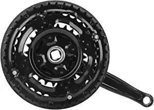 Tbest Bike Crankset, High Carbon Steel Crankset Crank 24-34-42T with Chains Cover for Mountain Bike 42/34/24 Crankset