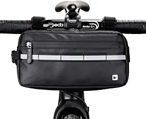 Rhinowalk Bike Bag, Bike Handlebar Bag, WaterproofBike Basket Bicycle Front Bag Shoulder Bag Waist Bag for Sport Bicycle Professional Cycling Accessorie-Black