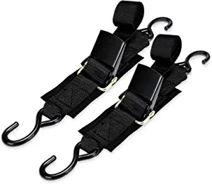 WELLUCK Boat Trailer Transom Tie Downs Straps 1200 LBS, 2" x 4' Adjustable Boat Buckle Transom Tie Downs to Trailer, Marine, Jet ski, Pontoon, with Quick Release Buckle & Anti-Scratch Hooks