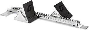 Gill Athletics S2 Starting Block 8" Tall Cast Aluminum Pedals - Designed for High Level Track & Field Competition - Pedals Feature Four Angle Adjustments - Includes 12 Pyramid Spikes