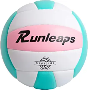 Runleaps Soft Indoor Volleyball Waterproof Volleyball Light Touch Recreational Ball for Pool Gym Indoor Outdoor Size 5