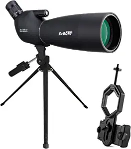 SVBONY SV28 25-75x70 Spotting Scopes, HD Spotting Scope with Tripod, Long Range Spotter Scope with Phone Adapter for Bird Watching, Hunting, Target Shooting, Stargazing