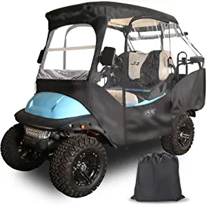 10L0L 4 Passenger Golf Cart Enclosure for Club Car Precedent with Security Side Mirror Openings, Waterproof Portable Transparent Golf Cart Cover Storage Driving Enclosure - Top Roof Length 60 Inch