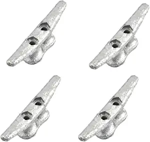 4 Pack 4inch Heavy Duty Boat Cleat/Galvanized Cast Iron Dock Cleat for Marine or Decorative Applications