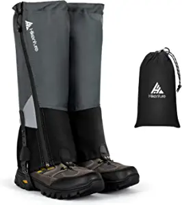 Hikenture Leg Gaiters with Waterproof Zipper, Ultra Anti-Tear Gaiters for Hiking, Waterproof Boot Gaiters for Men & Women, Adjustable Shoe Gaiters for Hunting, Breathable Snow Gaiters for Hiking Boots