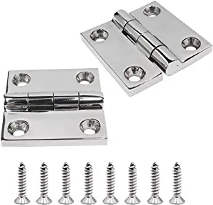 SHENGHUI Pair Marine Grade 316 Stainless Steel 2" or 1-1/2" Heavy Duty Casting Solid Mirror-Like Butt Hinge Door Hings for Boat Yacht,RVS
