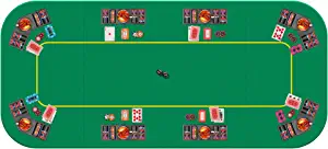 VIVOHOME 79 x 36 Inch Foldable 8-Player Texas Poker Card Tabletop Layout Portable Anti-Slip Rubber Board Game Mat with Cup Holders and Carrying Bag