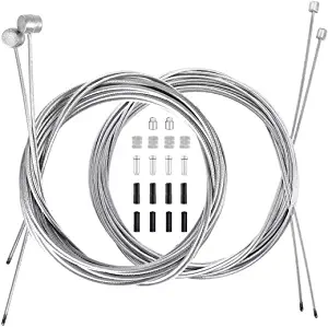 4PCS Bike Brake Cable Shifter Cable, Bicycle Gear Cable Wire for Mountain Bike, Bike Brake Wire Set for Road Bike, Including 18 PCS Complete Inner Replacement Set
