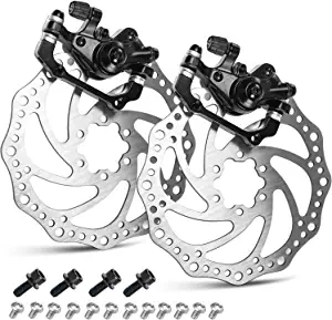 TOBWOLF 1 Pair MTB Disc Brake Set, Mechanical/Hydraulic Disc Brake Kit, MTB Front & Rear Disc Brake Caliper with 160mm Rotor,Disc Brake Set, Bicycle Accessories for Mountain Bike, Road Bike, BMX