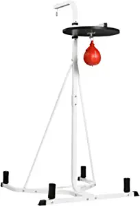 Soozier Free-Standing Speed Bag Platform Station Boxing Stand Heavy Duty Frame White