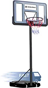 WIN.MAX Portable Basketball Hoop Goal System 4.8-10ft Adjustable 44in Backboard for Kids/Adults Indoor Outdoor
