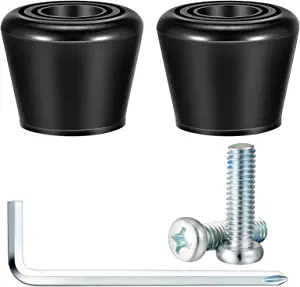 5 Pieces Roller Skate Toe Stoppers Set Include 1 Pair of Roller Skate Toe Stop Plug Rubber Brake 1 Handy Wrench and 2 Screws