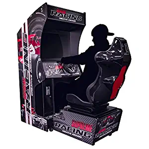 Creative Arcades Full Size Commercial Grade Seated Racing Arcade Machine | 177 Racing Games | 32" LCD Screen | Seat | Steering Wheel | Pedals | 3 Year Warranty