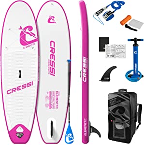 Cressi Inflatable Stand Up Paddle Board Set - Pump, Paddle, Backpack, included - Double Wall Construction - Different Sizes - Up to 264 lb Load - Element: Designed in Italy by Cressi