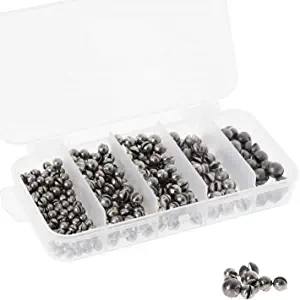 Croch Fishing Weights Sinkers Kit, 400pcs Removable Split Shot Sinkers Fishing Weights Sinkers 5 Sizes,0.014 0.028 0.035 0.053 0.088 oz