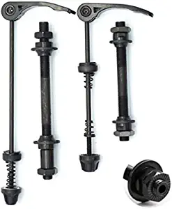 Free-fly MTB Quick Release Bicycle Hub, Road Mountain Bike Front & Rear Axle Hollow Shaft Set with Standard Spacing (1 Pair, 4 Piece)