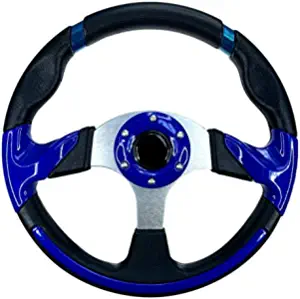 Pactrade Marine Boat Pontoon Non- Magnetic Steering Wheel Aluminum Frame Polyurethane (PU) Sleeves 3 Spokes 12-1/2" Diameter Aluminum Hub with 3/4" Tapered Bore