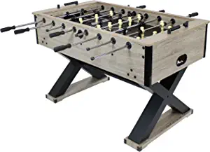 Sunnydaze Delano Foosball Table with Gray Distressed Wood Look - 54.5-Inch Indoor Heavy Duty Soccer Game Table - Table for Gameroom, Man Cave or Basement - Fun for The Whole Family