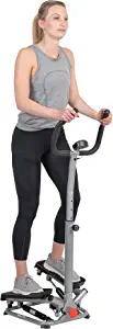 Sunny Health & Fitness Twisting Stair Stepper Machine with Handlebar and Digital Display