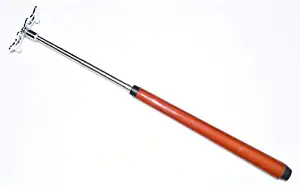East Eagle Retractable Billiards Pool Cue Stick Bridge with Metal Bridge Head, Billiards Pool Cue Accessory (Brown, Low Metal Bridge Head)