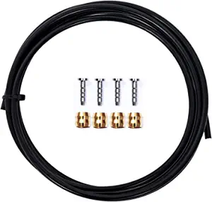 YBEKI bicycle Brake Hose And Brass Connection Insert Kit, 2500mm Bike Hydraulic Disc Brake Hose Kit For Shimano BH59 BH90 Avid Sram Magura (black BH90)
