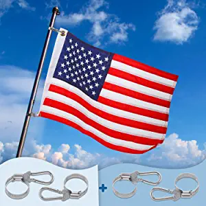 Affordura Boat Flag Boat American Flag for Boat with 4 American Boat Flag Clips (0.08-1.4 in) US Boat Flags 12x 18 U.S. 50 Stars Sewn Individually 2 Brass Grommets