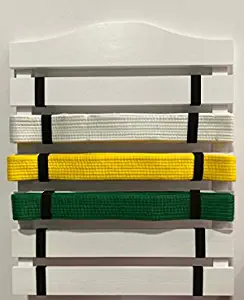 SkyMall Solid Wood Martial Arts Belt Display Rack - White