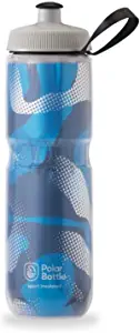 Polar Bottle Sport Insulated Water Bottle - BPA-Free, Sport & Bike Squeeze Bottle with Handle (Contender - Blue & Silver, 24 oz)