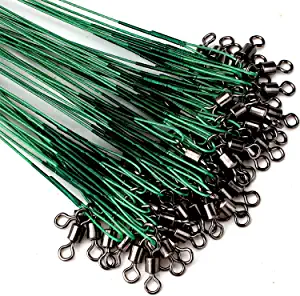 Fishing Tackle Leaders, Hi-Low Rig, Wire Leader with Swivel Snap Assortment Stainless Steel Fishing Gear Gift Connect Lures Bait Rig Hooks