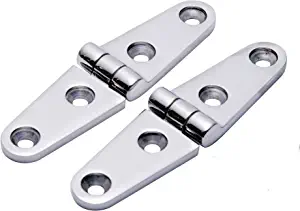 Boat Hatch Hinge 316 Stainless Steel,Casting Deck Cabinet Strap Hinges 4 Inch x 1 Inch ,Used for Boats/Yachts/Doors/Windows,Pack of 2,Include Screws