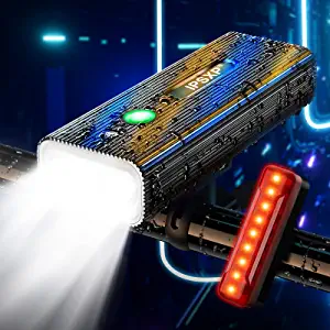 IPSXP Bike Lights,8500 Lumens & IPX6 Waterproof,5200mAh with Power Bank Function,Headlight Runtime 14+ Hours,USB Rechargeable Super Bright Headlight and Taillight,Multiple Modes
