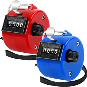 FEBSNOW 2 Pack Hand Tally Counter 4 Digital Click Counter for Sport Row School Event