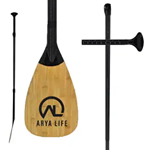 Arya Life 3 Piece Stand Up Paddle Board Paddle, Canoe and SUP Paddle with Fiberglass Blade, Adjustable Carbon Fiber Shaft, 70-86 Inches