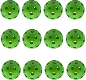 RIMSports Baseball Practice Balls, Limited Flight Hollow Plastic Practice Baseballs for Hitting (12 Pack) Plastic Baseball Balls for Indoor and Outdoor Use, Plastic Softballs for Golf and Baseball