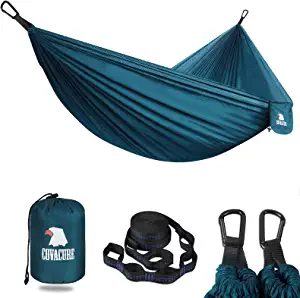 Covacure Camping Hammock - Lightweight Portable Hammocks with 2 Tree Straps, Outdoor Hammock for Indoor, Hiking, Camping, Backpacking, Travel, Garden, Beach