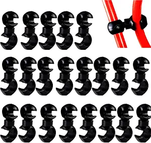 WDHHNP 20PCS Bike Cable Clips Plastic Bicycle brake cable clips Rotating S-Hook Clips Bike MTB Brake Gear Housing Fixing Holder Guide S Style Buckle Clips