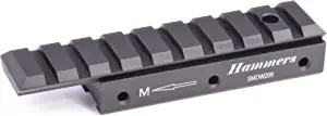 Hammers 22 Air Gun Scope Rail Converter Adapter Riser Mount 3/8 Dovetail to Weaver 20MOA Tilt Built-in