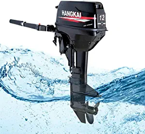 HANGKAI Outboard Motor, 2 Stroke 12 hp 246cc Heavy Duty Boat Engine Fishing Boat Motor w/CDI System Water Cooling System