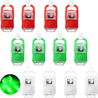 12 Pieces Navigation Lights Kayak Lights for Night Led Boating Lights Safety Boat Lights and Stern Battery Operated with 3 Modes for Boat Pontoon Yacht (Red, Green, White)