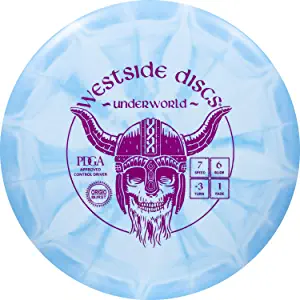 Westside Discs Origio Burst Underworld Fairway Disc Golf Driver | Straight Flying Frisbee Golf Driver | Beginner Friendly Disc Golf Disc | 170g Plus | Stamp Color and Burst Pattern Will Vary
