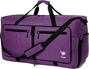 Bago Travel Duffel Bags for Traveling Women & Men- Foldable Weekender Bag - 80L 27" Large Duffle Bag For Travel & Camping Bag - Packable Lightweight Overnight Luggage bag (SnowDepPurple)