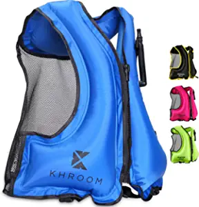 Khroom Inflatable Snorkel Vest Adult | 60"-75" / 90 lbs - 240 lbs | Weighs only 400 Grams | Buoyancy Jacket for Snorkeling, Kayaking and SUP - Snorkel Jacket, Buoyancy Aid, Buoyancy Vest