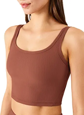 KIKIWING Women's Seamless Sports Bra Workout Crop Top Tank Tops for Women Long Lined Sports Bra Ribbed Crop Top Fitness