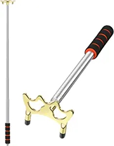 Skylety Pool Cue Snooker Pool Bridge Stick Pool Table Accessories Retractable Billiards Cue Rest with Removable Brass Bridge Head