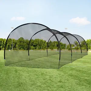 Hitting Cage Net Baseball Batting Cage 30ft, Training Equipment Batting Cage Net, Golf Baseball and Softball Cage Net with Frame and Net, Backyard Hitting and Pitching Practice, 30 x 13 x 9 ft