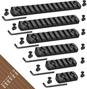 Bontok Picatinny Rail Set, 3-Slot 5-Slot 7-Slot 9-Slot 11-Slot 13-Slot Aluminum Picatinny Rails Section with 13 T-Nuts & 13 Screws & 6 Allen Wrench