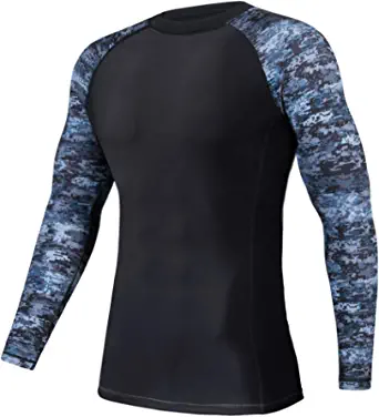 UPSOWER Men's Rash Guard Long Sleeve UPF50+ Swim Shirts