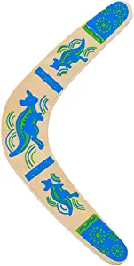 Inborntrait Boomerang for Kids, Australia Style Handmade Wooden Authentic Boomerang, V-Shaped Returning Boomerang for Ages Above 10 Years Old Kids and Adult- Blue