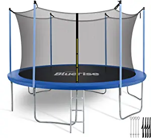 BLUERISE Trampoline 55 6FT 8FT 10FT 12FT 14FT Toddler Trampoline with Enclosure Net Easy to Assemble Kids Trampoline Indoor Recreational Trampoline Outdoor Trampoline for Adults