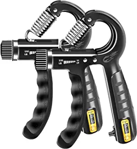 FLYFE Grip Strength Trainer 2 Pack 11-132 lbs, Forearm Strengthener, Hand Squeezer Adjustable Resistance, Hand Grip Strengthener for Muscle Building and Injury Recovery